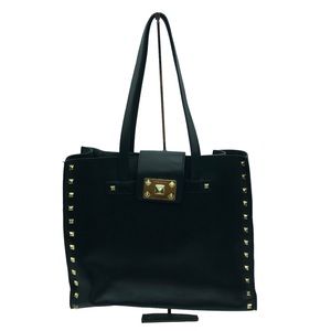 Vince Camuto Gold Studded Hobo Leather Black Purse Tote Large